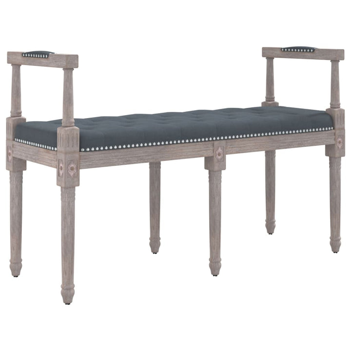 bænk 110x40x70 cm velour mørkegrå
