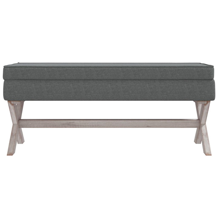 opbevaringsskammel 110x45x49 cm stof mørkegrå
