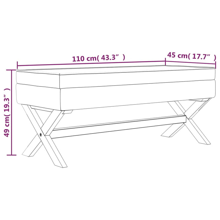 opbevaringsskammel 110x45x49 cm stof mørkegrå