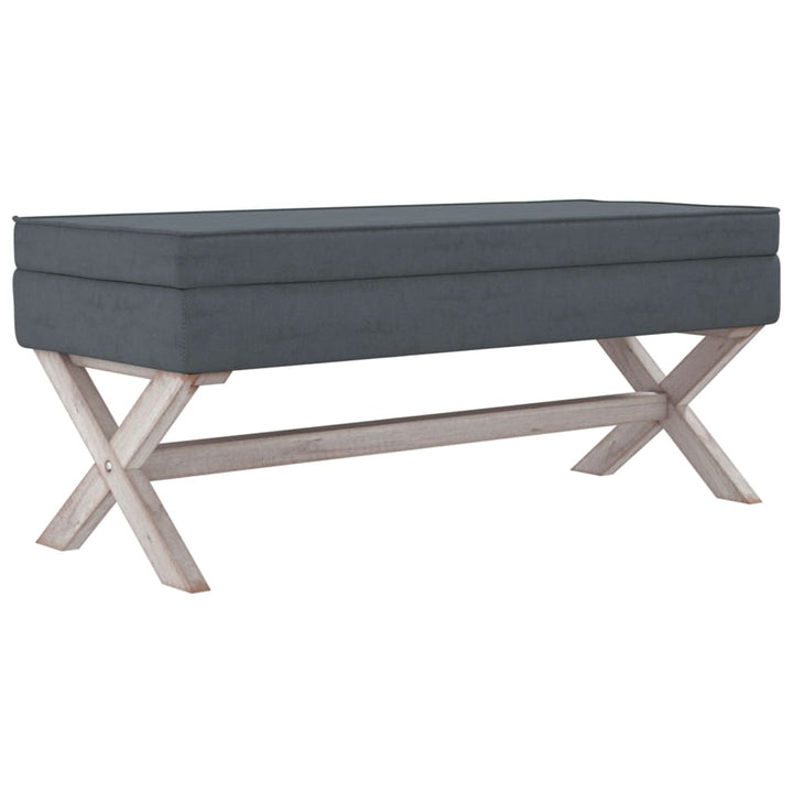 opbevaringsskammel 110x45x49 cm velour mørkegrå