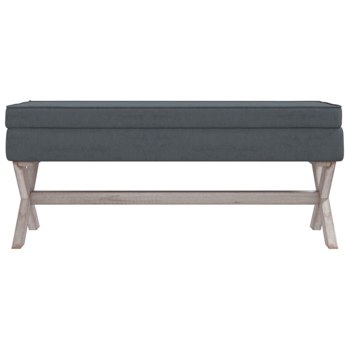 opbevaringsskammel 110x45x49 cm velour mørkegrå