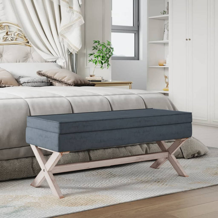 opbevaringsskammel 110x45x49 cm velour mørkegrå