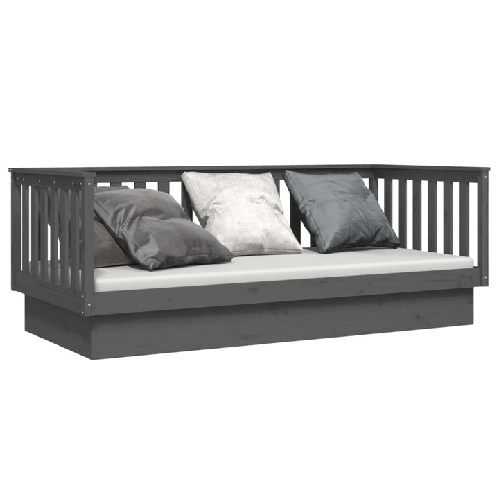 daybed 80x200 cm massivt fyrretræ grå