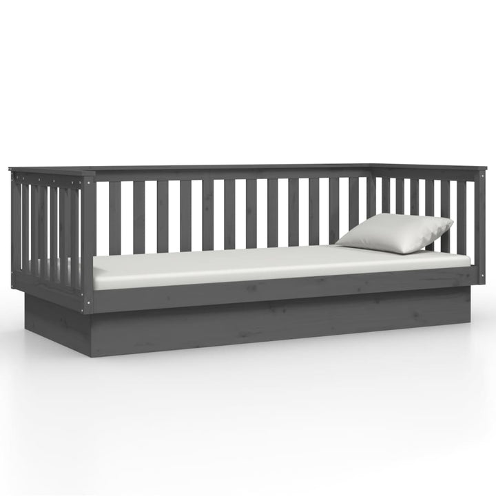 daybed 80x200 cm massivt fyrretræ grå