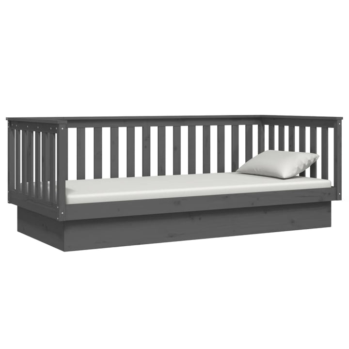 daybed 80x200 cm massivt fyrretræ grå