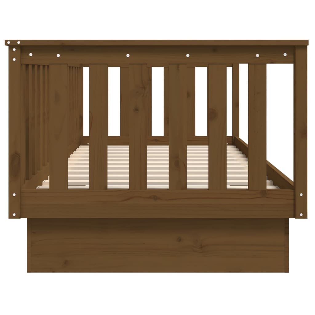 daybed 100x200 cm massivt fyrretræ gyldenbrun