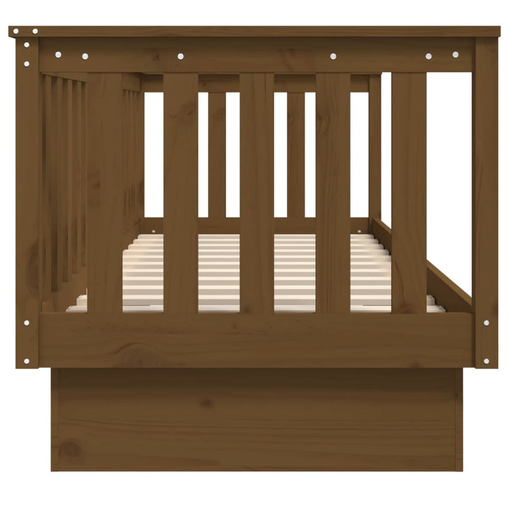 daybed 75x190 cm massivt fyrretræ gyldenbrun