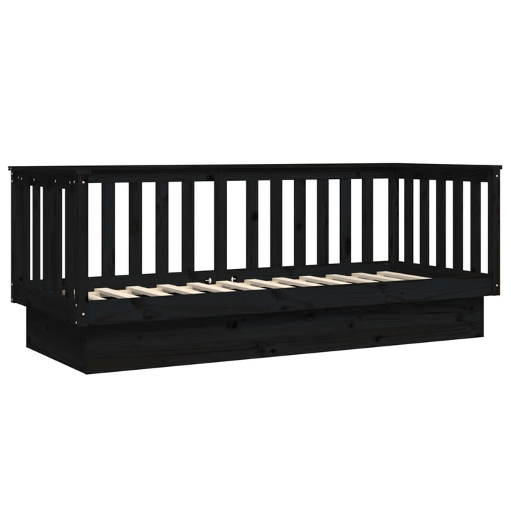 daybed 75x190 cm massivt fyrretræ sort