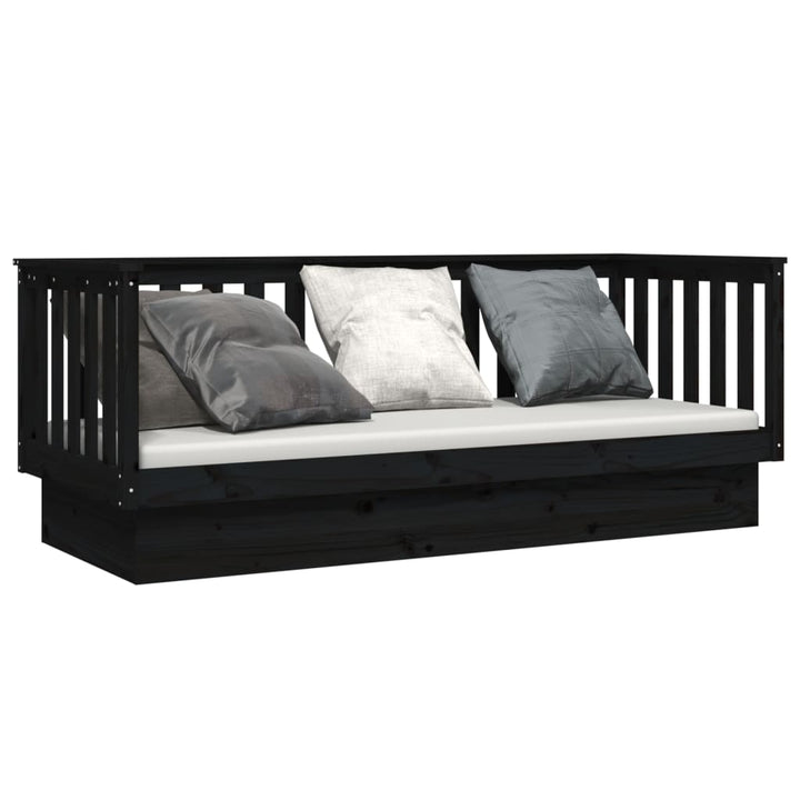 daybed 90x190 cm massivt fyrretræ sort