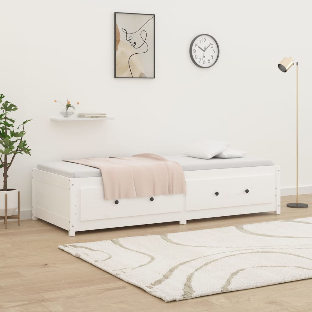 daybed uden madras 80x200 cm massivt fyrretræ hvid