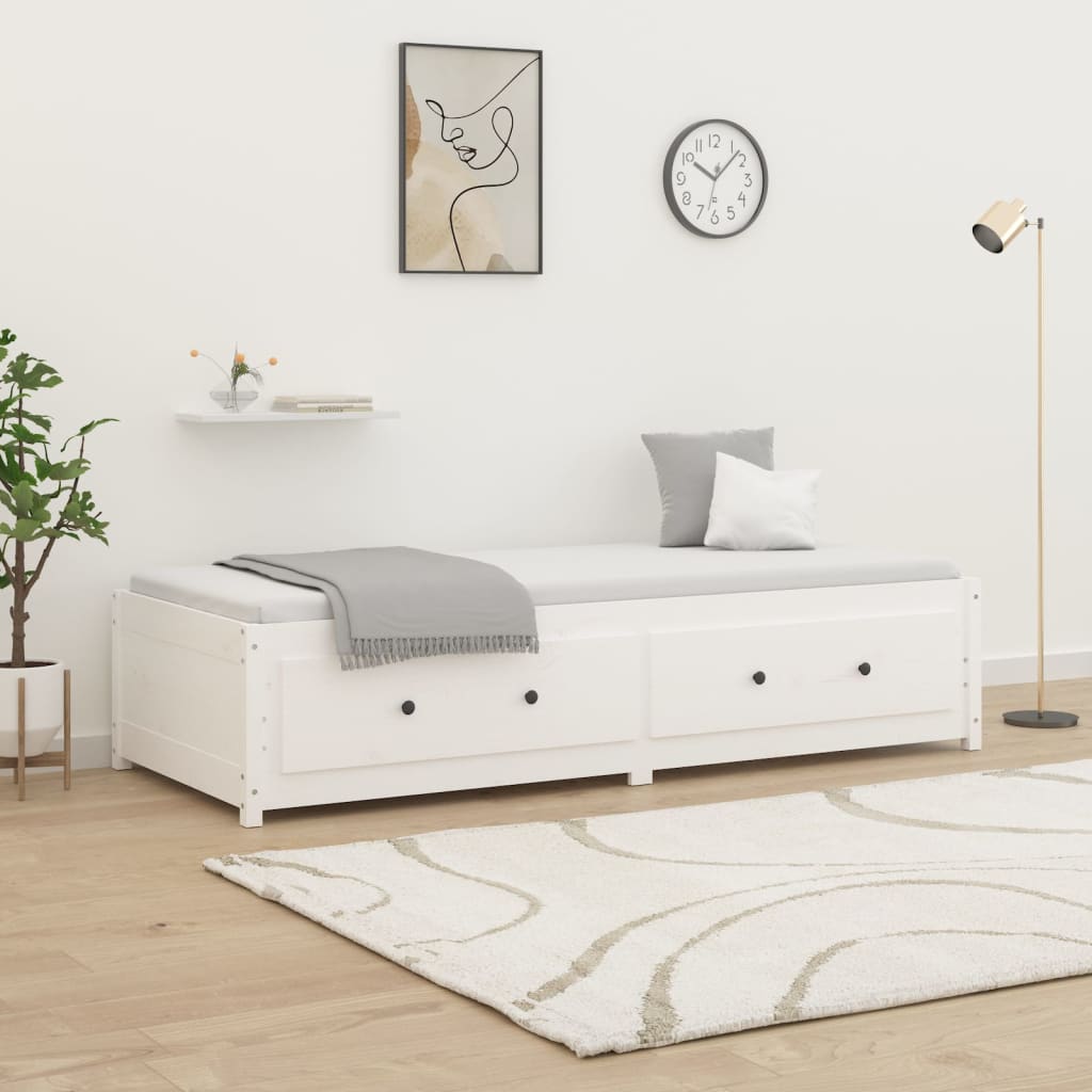 daybed uden madras 80x200 cm massivt fyrretræ hvid