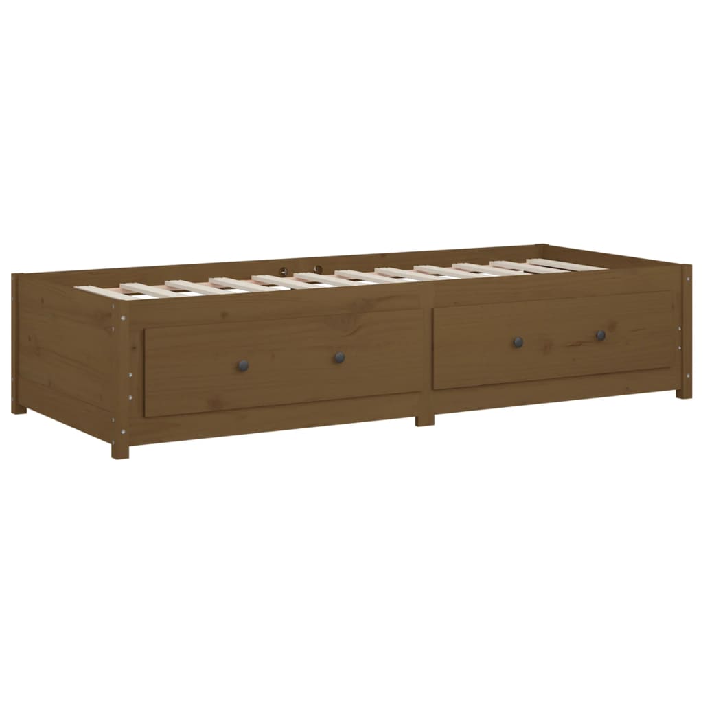 daybed 80x200 cm massivt fyrretræ gyldenbrun