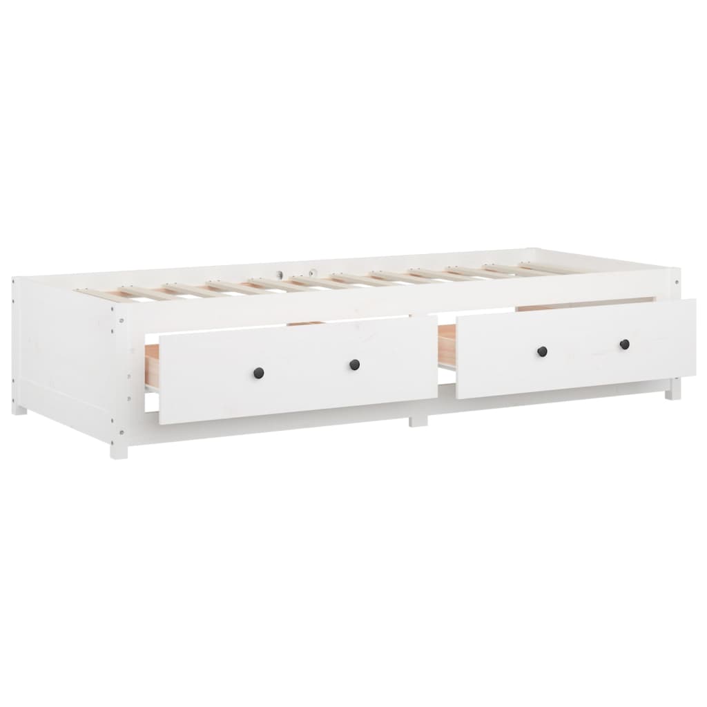 daybed uden madras 90x200 cm massivt fyrretræ hvid