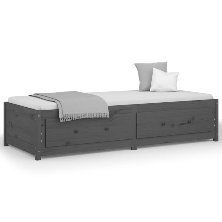 daybed 90x200 cm massivt fyrretræ grå