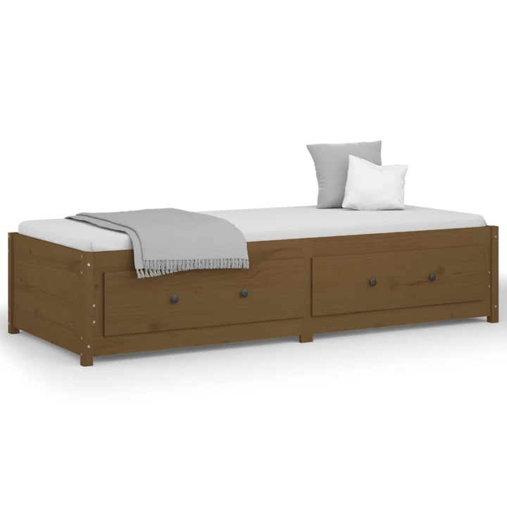 daybed 90x200 cm massivt fyrretræ gyldenbrun