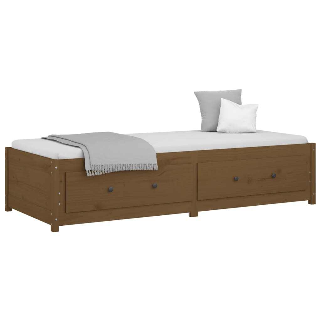 daybed 90x200 cm massivt fyrretræ gyldenbrun