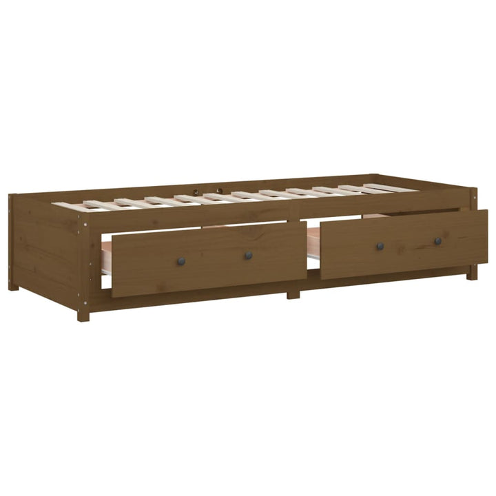 daybed 90x200 cm massivt fyrretræ gyldenbrun