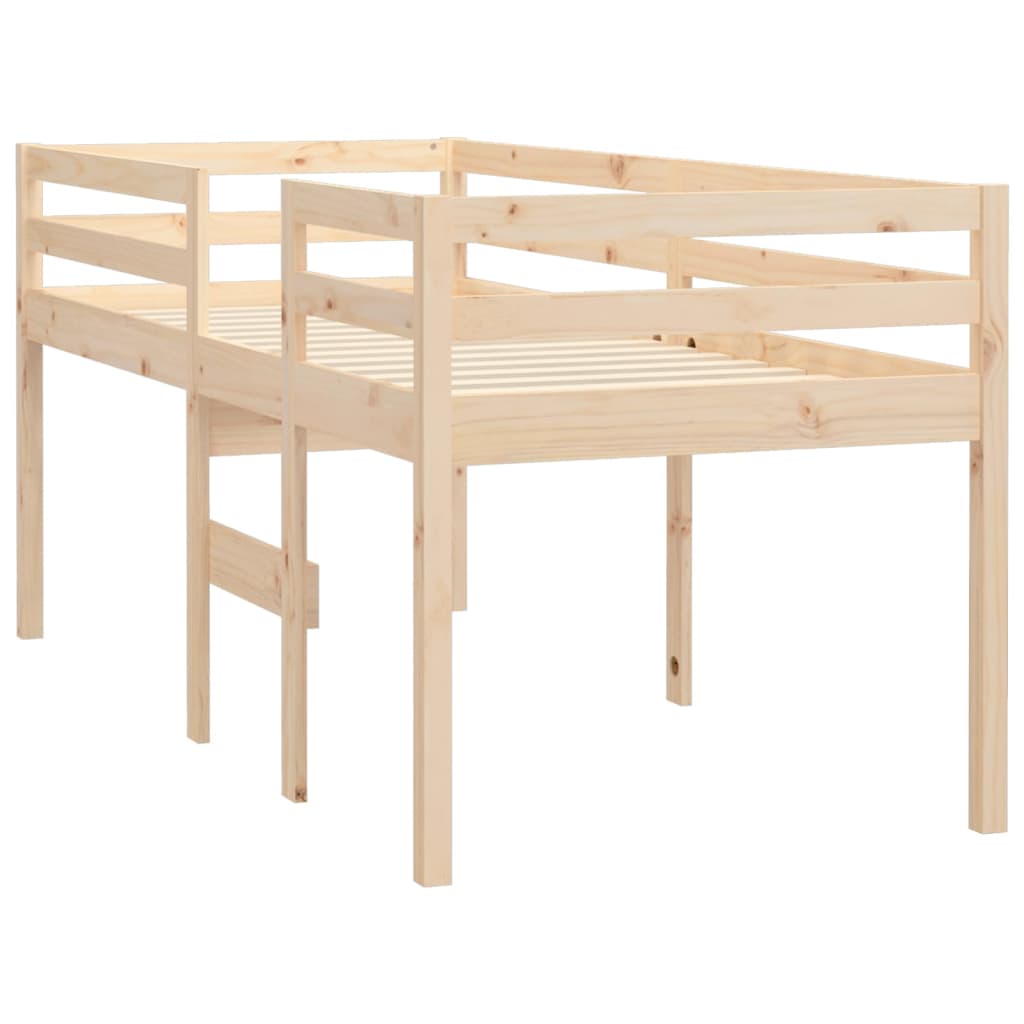 højseng 90x200 cm massivt fyrretræ