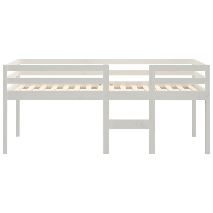 højseng 90x200 cm massivt fyrretræ hvid