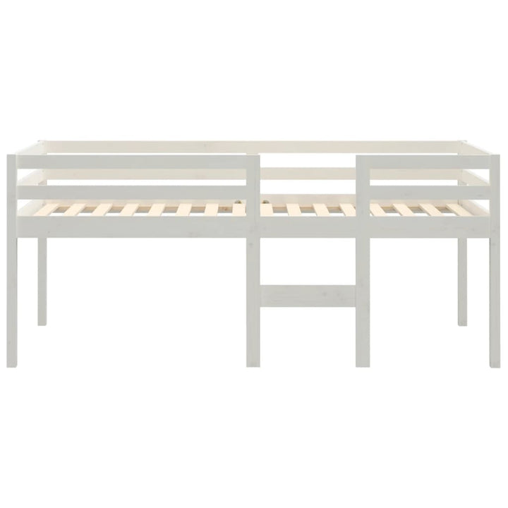 højseng 75x190 cm massivt fyrretræ hvid