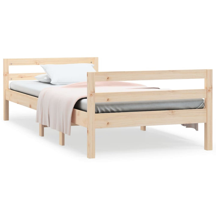 sengeramme uden madras 90x200 cm massivt fyrretræ