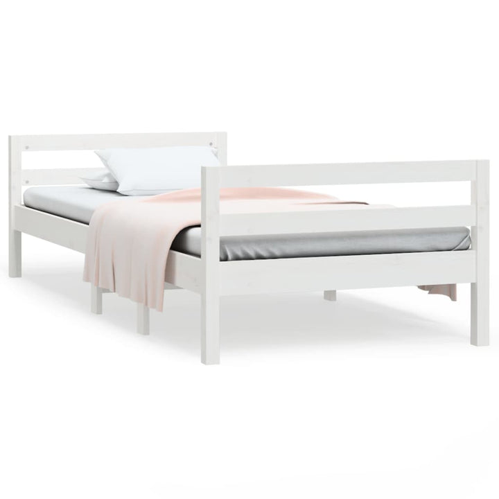 sengeramme uden madras 90x200 cm massivt fyrretræ hvid