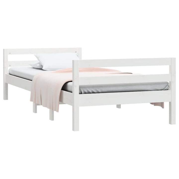 sengeramme uden madras 80x200 cm massivt fyrretræ hvid