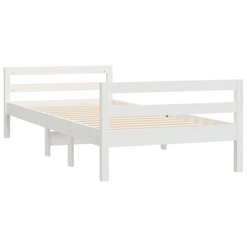 sengeramme uden madras 80x200 cm massivt fyrretræ hvid