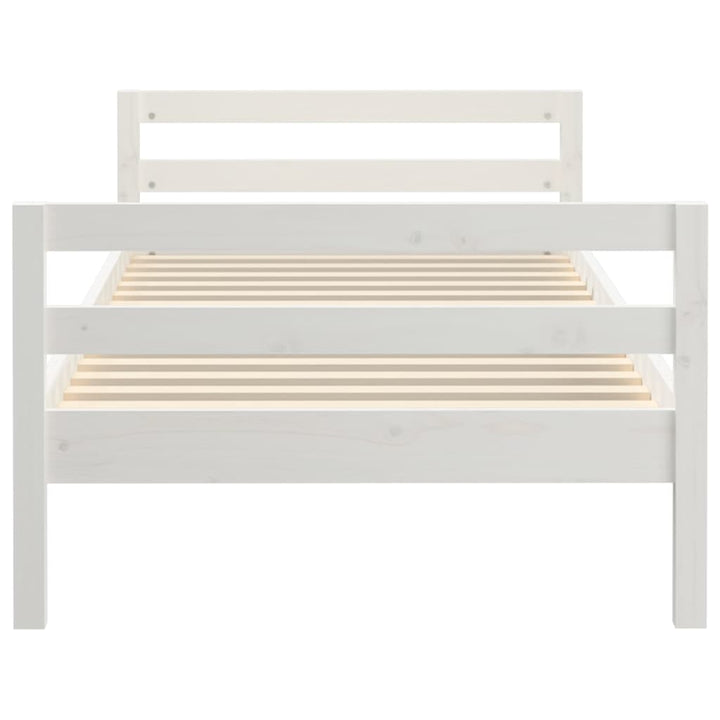 sengeramme uden madras 80x200 cm massivt fyrretræ hvid