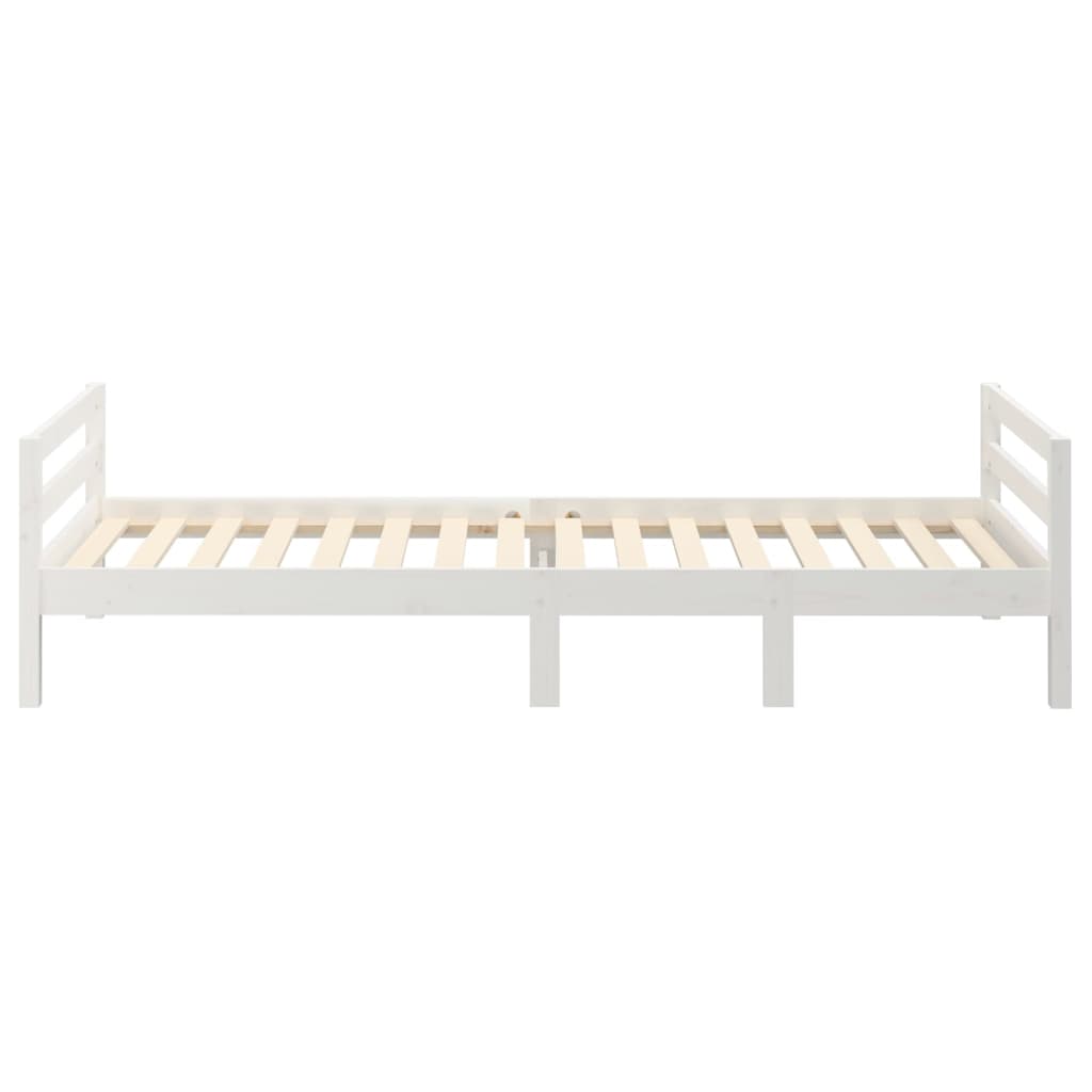 sengeramme uden madras 80x200 cm massivt fyrretræ hvid