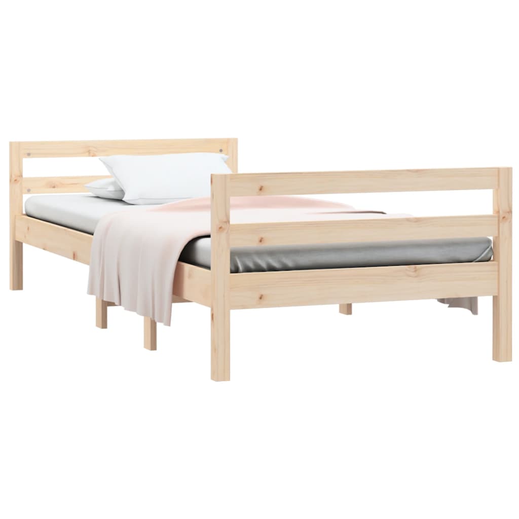 sengeramme uden madras 90x190 cm massivt fyrretræ