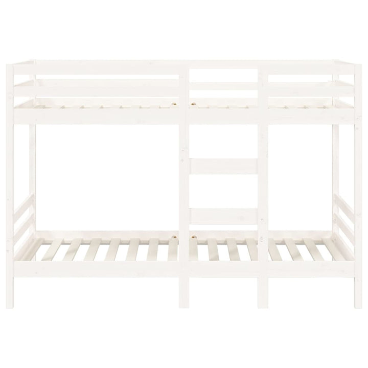 køjeseng 90x200 cm massivt fyrretræ hvid
