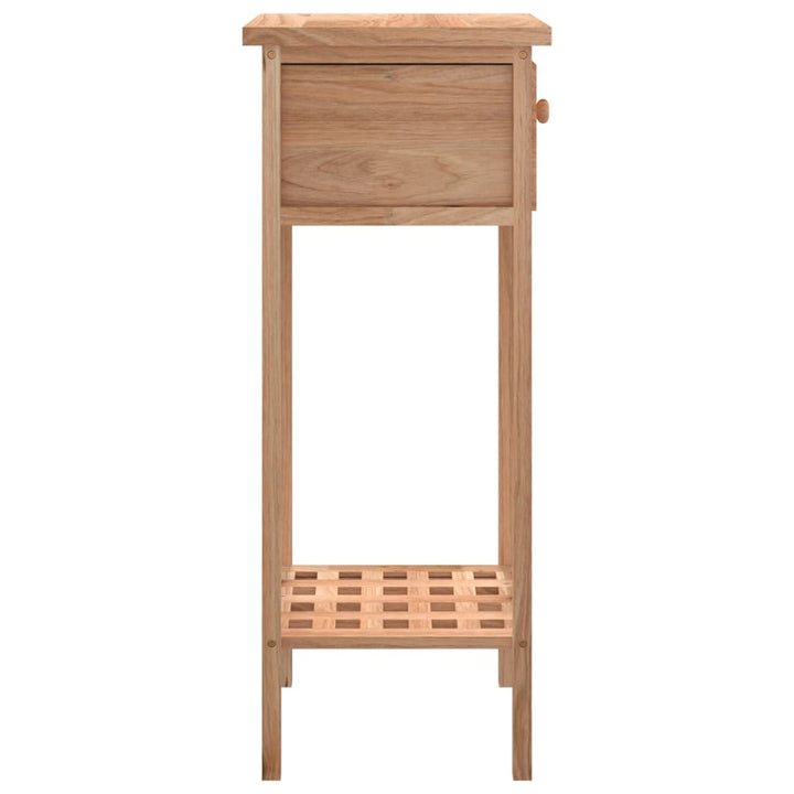 sidebord med skuffe 25x25x60 cm massivt træ valnød