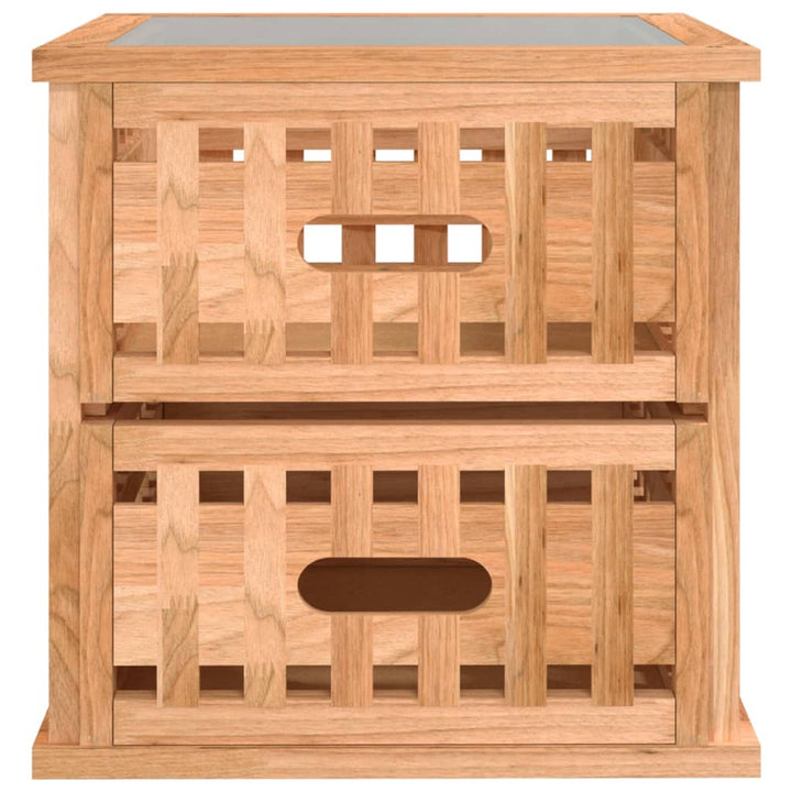 sengebord 34x34x34 cm massivt valnøddetræ