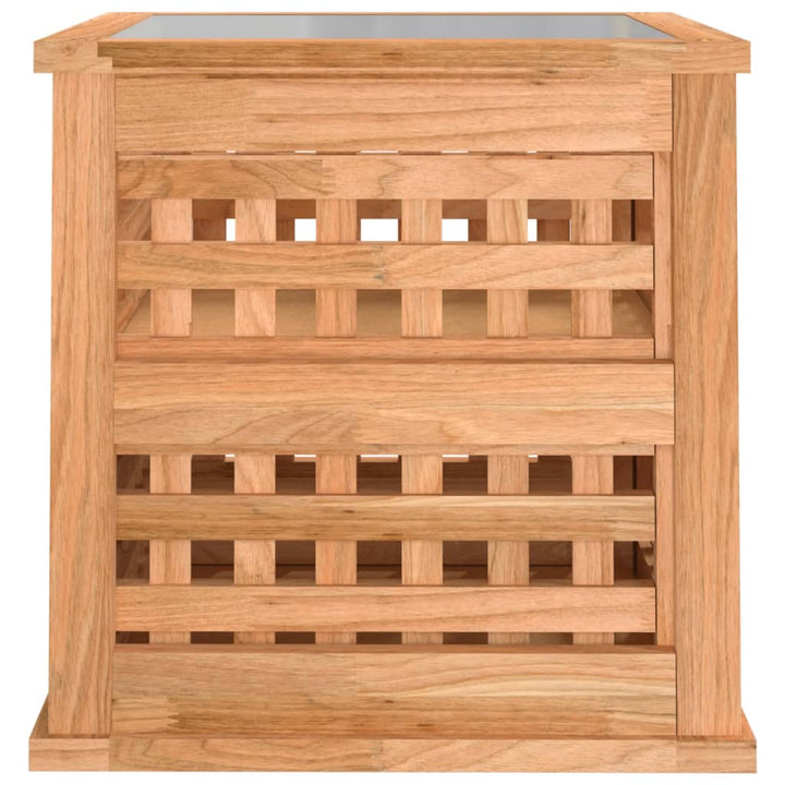 sengebord 34x34x34 cm massivt valnøddetræ