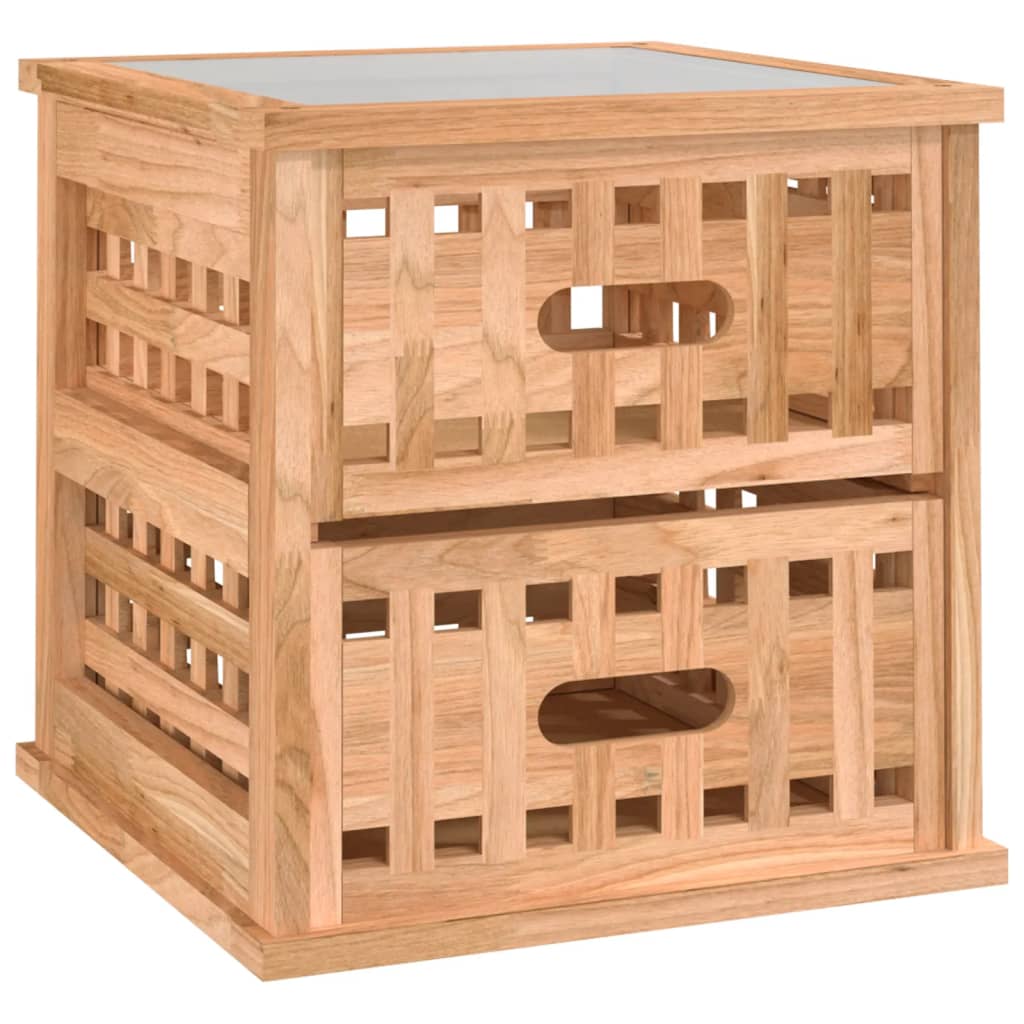 sengeborde 2 stk. 34x34x34 cm massivt valnøddetræ