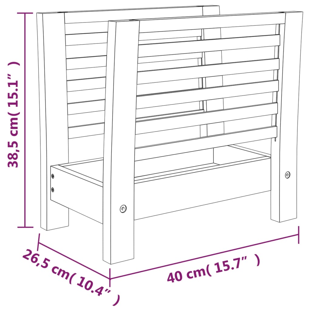 magasinholder 40x26,5x38,5 cm massivt valnøddetræ