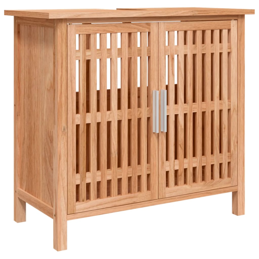vaskeskab til badeværelse 66x29x61,5 cm massivt valnøddetræ