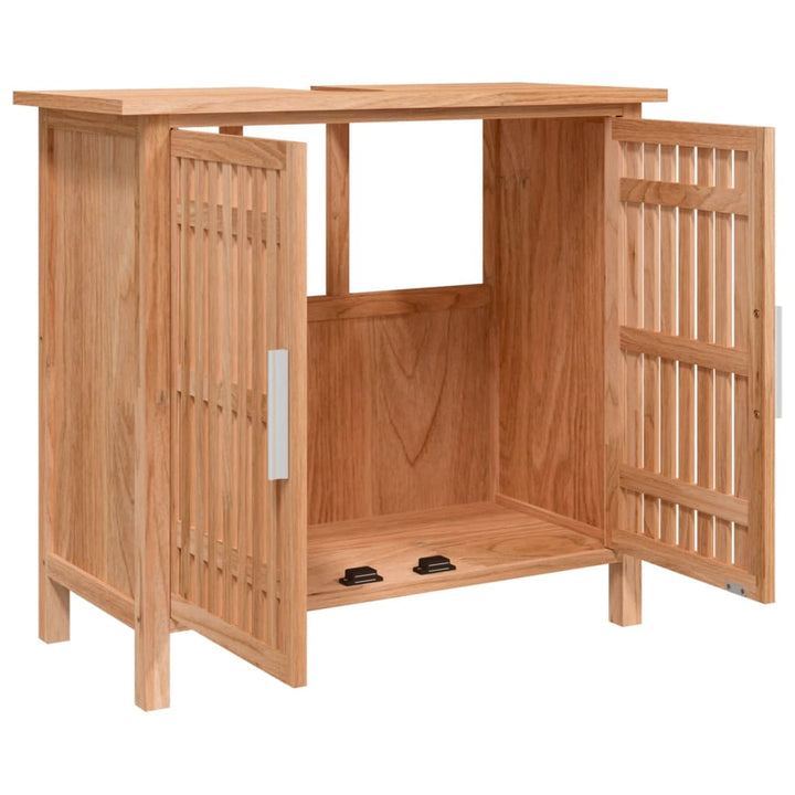 vaskeskab til badeværelse 66x29x61,5 cm massivt valnøddetræ