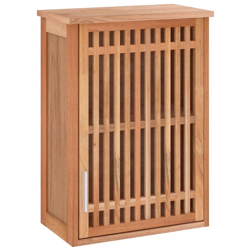 væghængt badeværelsesskab 42x23x60 cm massivt valnøddetræ