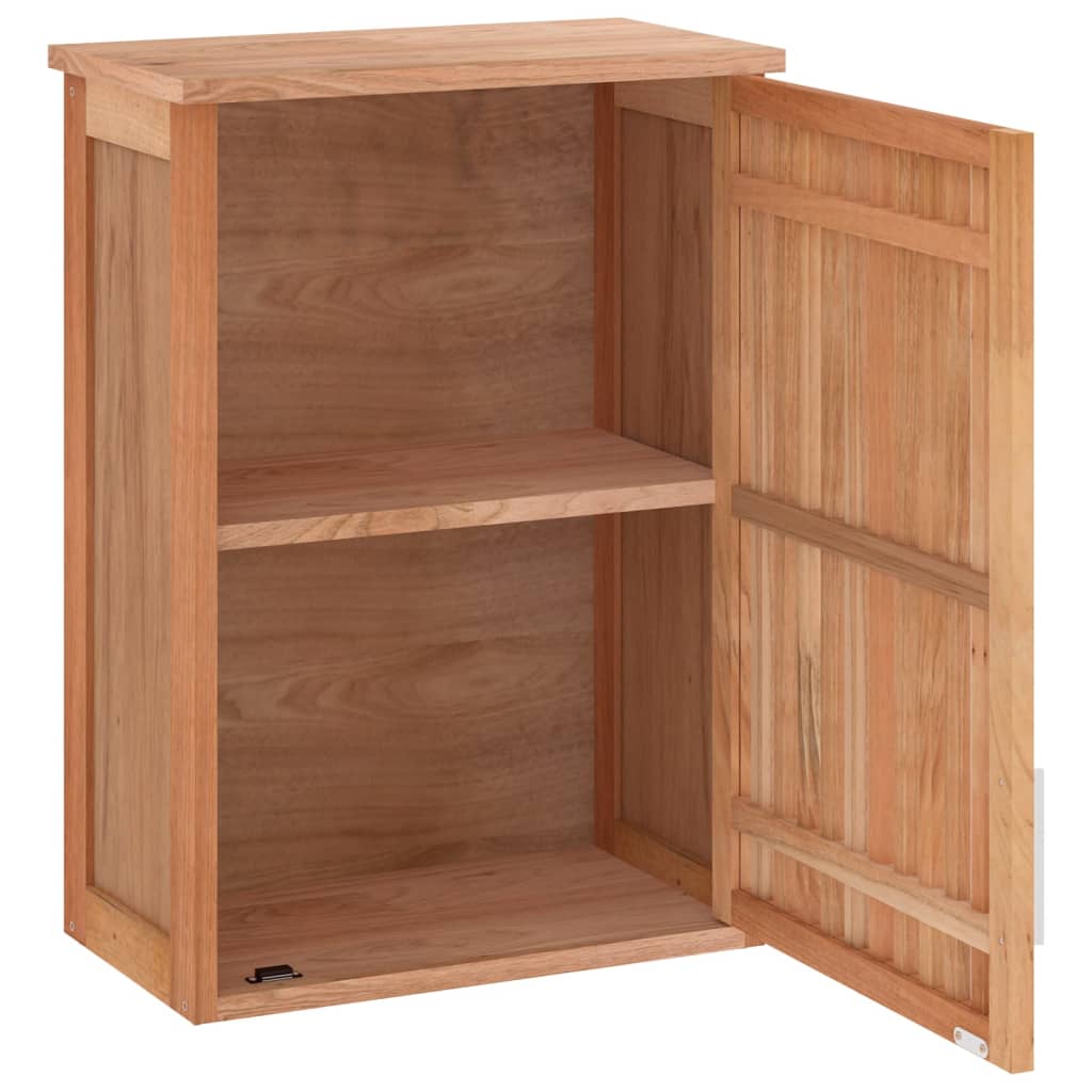 væghængt badeværelsesskab 42x23x60 cm massivt valnøddetræ