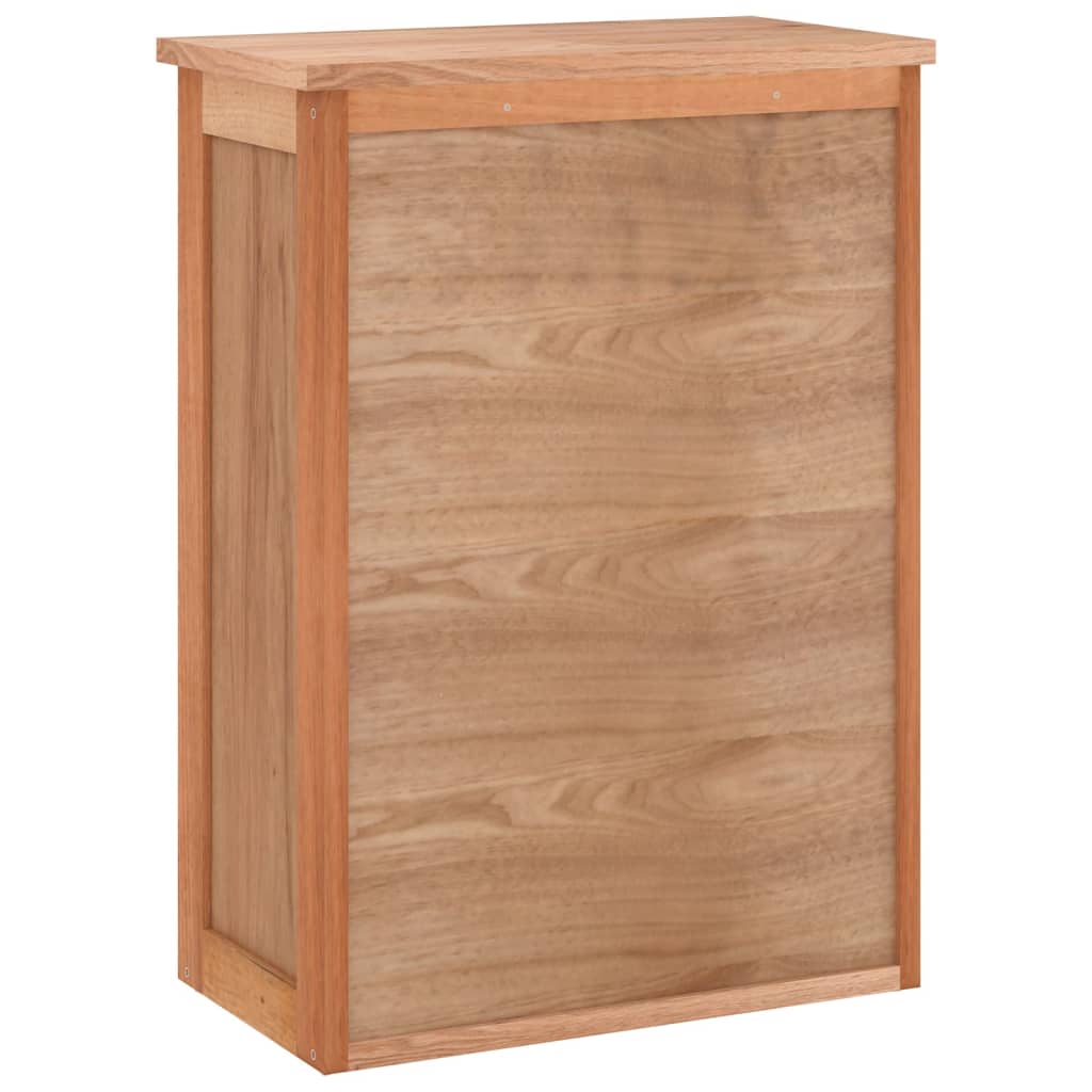 væghængt badeværelsesskab 42x23x60 cm massivt valnøddetræ