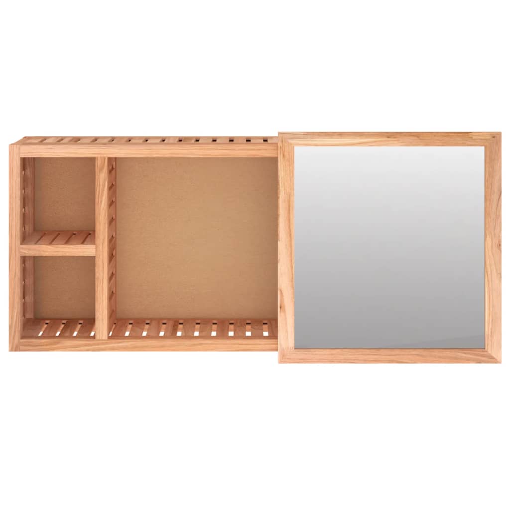 spejlskab 80x17x34 cm massivt valnøddetræ