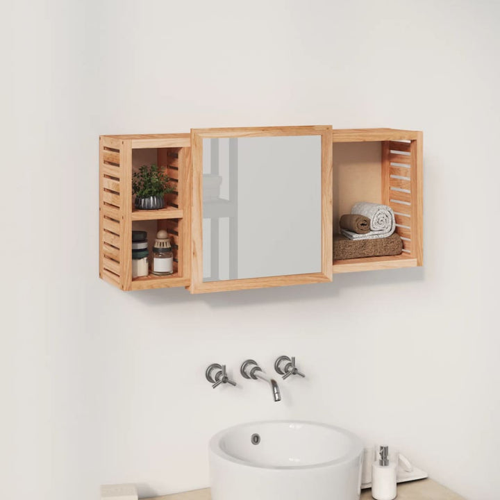 spejlskab 80x17x34 cm massivt valnøddetræ