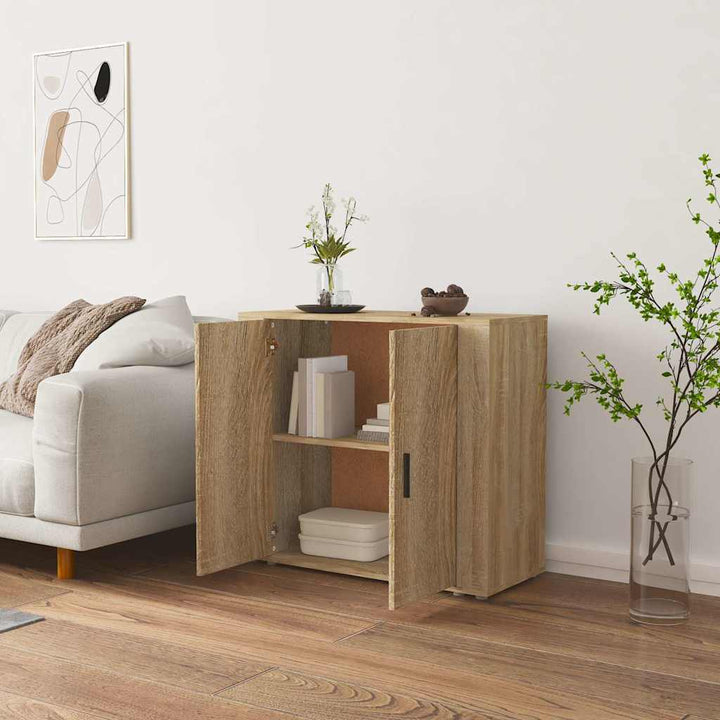 skænk 80x33x70 cm konstrueret træ sonoma-eg