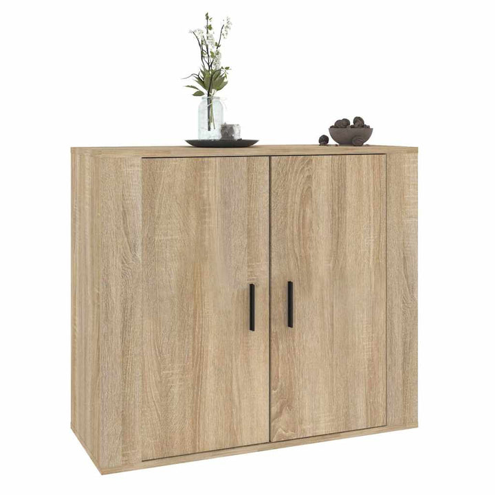 skænk 80x33x70 cm konstrueret træ sonoma-eg