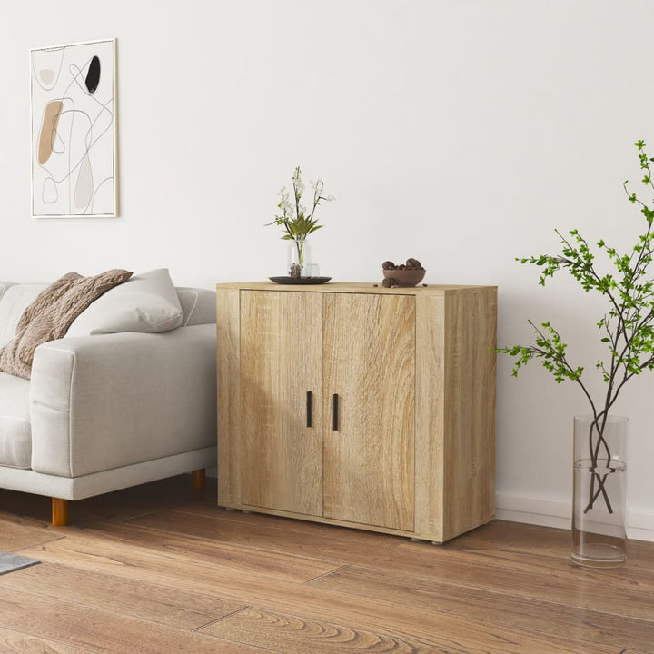 skænk 80x33x70 cm konstrueret træ sonoma-eg