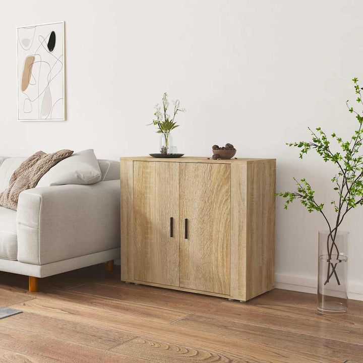 skænk 80x33x70 cm konstrueret træ sonoma-eg