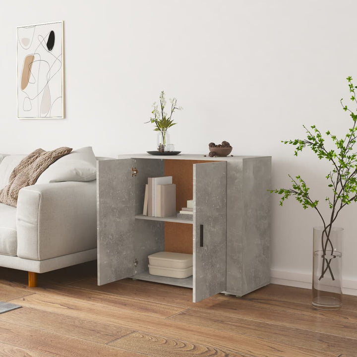 skænk 80x33x70 cm konstrueret træ betongrå