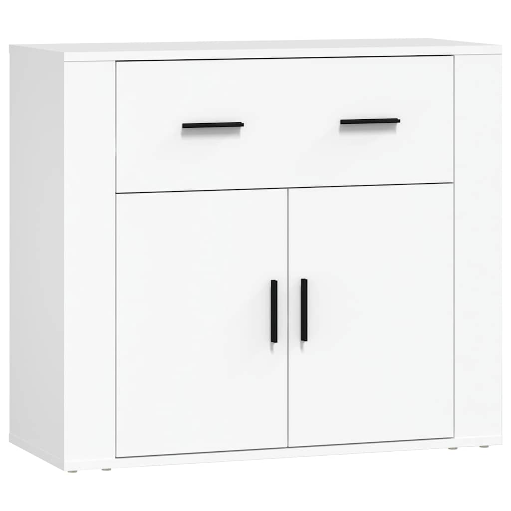 skænk 80x33x70 cm konstrueret træ hvid